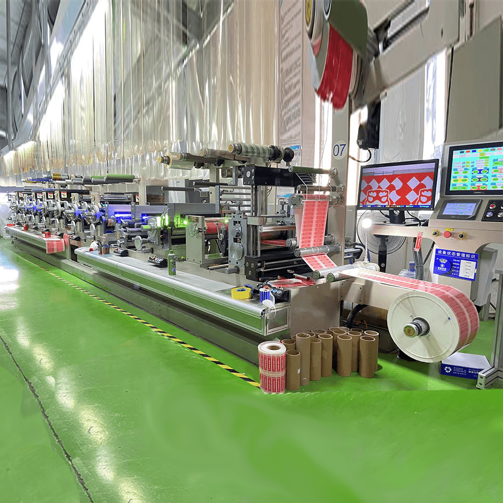 Thermal paper manufacturing line with finished paper rolls ready for wholesale supply